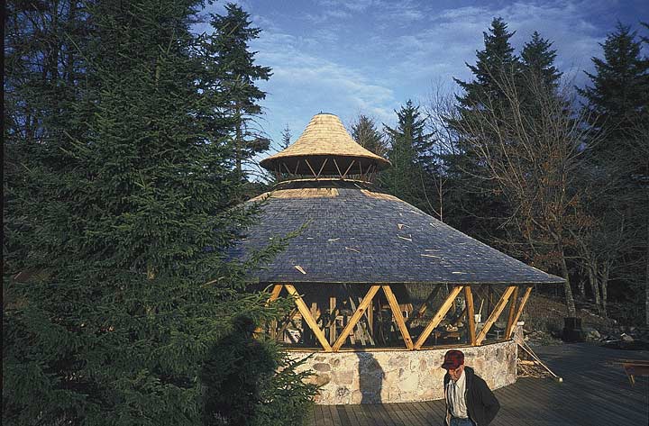 33' freespan yurt at The Mountain Institute, Cherry Grove, West Virginia, 1991