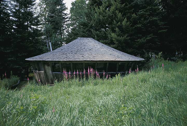 Guest yurt at The Yurt Foundation, Dickinsons Reach, Maine, 1966