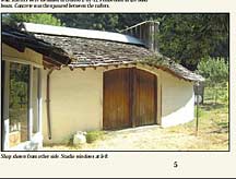 Shop shown from other side. Studio windows at left