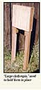 "Large clothespin," used to hold form in place