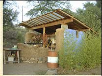 Future bath house being used as temporary storage for tools and stuff that have no other place to go