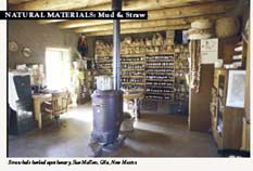 Straw bale herbal apothecary, Sue Mullen, Gila, New Mexico
